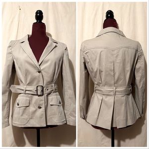 Alberta Ferreti tan kaki cotton safari blazer small medium